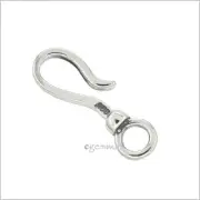 Oxidized Sterling Silver S Hook Fish Clasp 20mm #51858