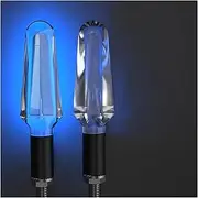 Indicators Flowing Turn Signal 1/2 Pair Universal Motorcycle Turn Signal Light Motorbike Led Indicator DRL Brake Flash 12V Turn Signal Indicator(2 pcs blue A)