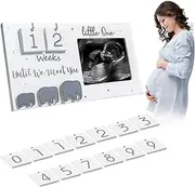 Baby Scan Photo Frames, Baby Sonogram Picture Frame with Countdown Weeks Calendar Pregnancy Announcement Ideas Baby Announcement Gifts, Mummy to be Gifts
