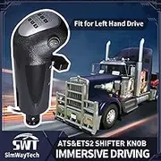 HCXLELD SimWayTech Left Hand USB Truck Simulator Shifter Knob for ATS & ETS2 compatibled with Logitech G25 G27 G29 G920 G923 Thrustmaster TH8A Fanatec SQ Moza PXN or other DIY shifter