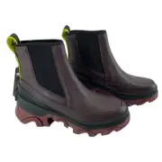 Sorel Women's Brex New Cinder Purple Leather Chelsea Boots | New with Tags