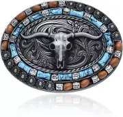 Cowboy Belt Buckle for Men Boys Cowboy, Western Cowboy Hat Horse Longhorn Belt B