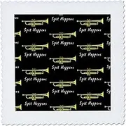 18x18 inch Quilt Square, Funny Music Pattern for Trumpeters in The Marching