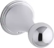 KOHLER K-364-CP Finial Traditional Robe Hook, Polished Chrome