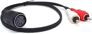 [ELNONE] 0.5M/1.6FT 5 Pin Din Female to 2 RCA Male Cable，Professional 5-Pin Midi to RCA Audio Cable for Bang & Olufsen, Naim, Quad, Stereo Systems
