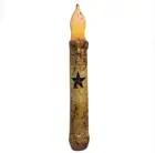 6" Burnt Ivory Star Timer Taper Candle