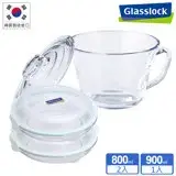 在飛比找遠傳friDay購物優惠-Glasslock 強化玻璃可微波泡麵碗900ml+保鮮盤8