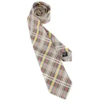 在飛比找蝦皮商城優惠-Vivienne Westwood經典斜格紋絲質領帶(卡其黃