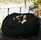 Super Soft Large Sofa Bean Bag Black Relax Bedroom Lounger