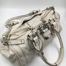 【皮老闆】 二手真品 法國精品 Chloé 斜背包 手提包 鎖頭包 肩背包 (P)