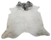 New Cowhide Rug Light Grey White Brindle Brazilian Hair On Hide 6.6ft x 6.2ft