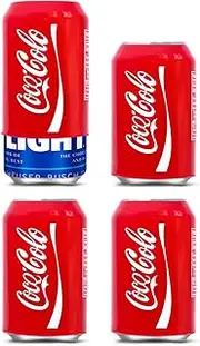 Can Covers That Look Like Soda, Silicone Sleeves for Cans, Can Wraps, Fits All 12FL OZ 355ml (Red - 4 Pack)