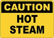 OSHA CAUTION: HOT STEAM| Laminated Vinyl Decal Sticker Label