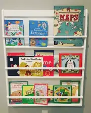 Charming Hanging Bookshelf, Wall Plate Rack and Platter Shelf, Magazine and Book