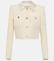 [Alessandra Rich] Alessandra Rich Wool tweed cropped jacket AU 6 white