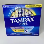 Tampax Pearl Duopack 8 Light/26 Regular 34 Count Box NEW Leakguard Protection