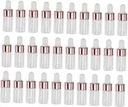 Veemoon 50 Pack 5ml Rose Gold Essential Oil Dropper Bottles Leakproof Mini Dropper Bottles for Beard Oil Perfume and Skin Care