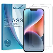 [2 Pack] Apple iPhone 14 Max (6.7”) Tempered Glass Crystal Clear Premium 9H HD Screen Protector by MEZON – Case Friendly, Shock Absorption (iPhone 14 Max, 9H) – FREE EXPRESS