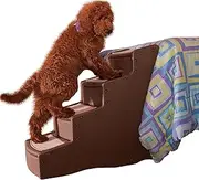 Pet Gear Easy Step IV Pet Stairs, 4 Step for Cats/Dogs, Removable Washable Carpet Treads, for Pets Up to 150lbs, No Tools Required, Espresso