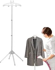 Steamer Stand,Folding Telescopic Clothes Steamer Holder,Handheld Garment Steamer Rack,Height Adjustable Steamer Stand for Clothes,Stand Standing Fabric Steamer Coat Hanger