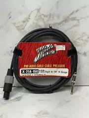 15' ft 14ga Speakon to 1/4" Male Plug SPEAKER CABLE WIRE PA DJ Pro Audio X-214