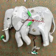 ✤ New ALLEN DESIGNS Wall Clock ELEPHANT Kid Room Art Decor Birds Animal Jungle