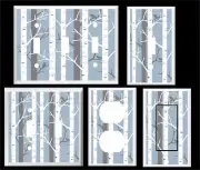 BIRCH TREES ON BLUE BACKGROUND BIRDS LIGHT SWITCH COVER PLATE
