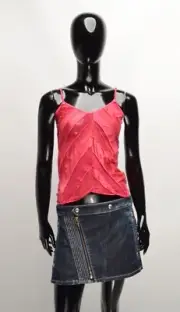Vintage Nolita North Little Italy Y2K Mesh Pink Cami Top Size 2