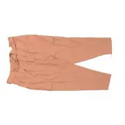 NEW Nine West Women's Size XL Cargo Tapered Pants Orange Rayon Zip Solid