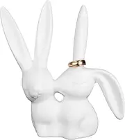 Creative Co-Op Ceramic Bunny Rabbit Ring Holder