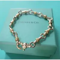 在飛比找蝦皮購物優惠-Tiffany &CO. 18K金+925銀 粗鍊手環