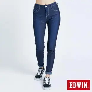 【EDWIN】女裝 JERSEYS迦績EJ2超彈窄直筒牛仔褲(原藍磨)