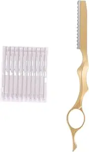 BESTYASH 1 Set Hair Cutting Kit with Replacement Blades Manual Thinning Razor for Smooth Trimming Durable Hair Thinner with Comfortable Grip for Home and Salon Use