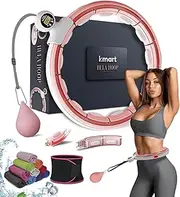 Smart Weighted Hula Hoop for Adults, Detachable Fitness Ring with 360 Degree Auto-Spinning Ball Massage, Smart Ring Hula Hoops for Adults, Fitness Equipment for Weight Loss
