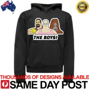 BIG LEZ SHOW THE BOYS Hoodie Black Cotton Funny Meme Aussie Nolan Russell Coight