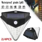 2/4X Waterproof 32LED Solar Powered Outdoor Wall Light Body Sensor Lamp Garden