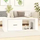 Wooden Coffee Table High Gloss White Side Sofa Lounge Rectangle 100cm Wood