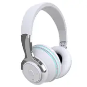 Explosive Wireless Headset Bluetooth Subwoofer Stereo Plug-in Card Dazzling Light Computer Headset - White
