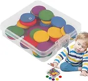 Counting Chips for Kids, Wooden Round Counters Playset, Brain Developmental Toy School Teaching Supplies for Home, School, Travel