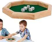 Dice Tray, Octagonal Dice Rolling Tray, Dice Rolling Box, Wooden Dice Tray, Portable Dice Tray, Travel Dice Rolling Mat, Dice Tray for, Dice Rolling Box for Family, Thanksgiving Dice Tray