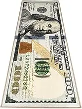 HUAHOO Money Rugs 100 Dollar Bill Runner Cool Area Rug for Living Room Kitchen Rug Laundry Runner Rug Bedroom Bathroom Mat (18" x 43")