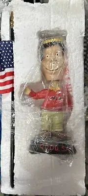 2003 Camping World RV Recreational Vehicle Good Sam Mascot Bobblehead NEW w Flag