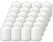 [24PCE] Home Master Safe and Elegant White Unscented Votive Candles, 4 x 5cm, Up to 9 Hour Burn, for Bedroom, Indoor Decor, Living Room Ambiance
