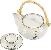 TIDTALEO 1 Set Japanese Style Ceramic Teapot Hot Tea Kettle for Home Restaurant Design for Leisure Tea Present for Housewarming Parties Easy to Clean and Maintain