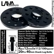 4PC 12MM THICK 5X112 & 5x100 57.1MM C.B WHEEL SPACER +14x1.5 BOLT FIT VOLKSWAGEN (for: Volkswagen)