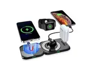 4 in 1 Wireless Charging Station for iPhone 12/ Pro/Pro Max/Mini 11 X/Xs/Xr Apple Watch Airpods Pro/Airpod,black