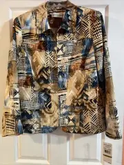 Alfred Dunner Jacket New With Tags Women's Size 14 Beige Colorful