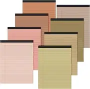 Fuutreo 8.5'' x 11'' Colored Legal Pad Writing Pads Narrow Ruled 50 Sheets Per Notepad Perforated Writing Pad Note Pads Office Supplies for School College Office Business, Assorted Colors (8 Pcs)