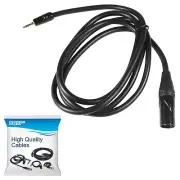 HQRP 3.5mm to 3-Pin XLR Cable, Male XLR to Male 1/8 Inch Mini Jack Cable 6 Feet