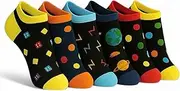 [Lucchetti Socks Milano] Trainer Socks Men Women 6 Pairs Sneaker Socks Rich Cotton Made in Italy, Cosmic Fun Set 6 Pairs, 43-46